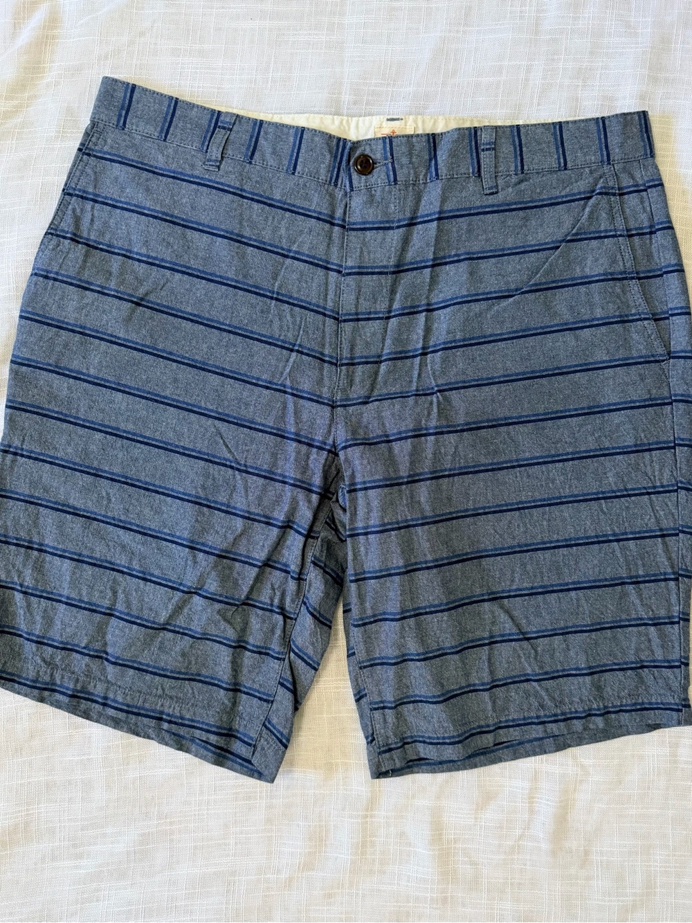Dockers Blue Striped Flat Front Men's Shorts